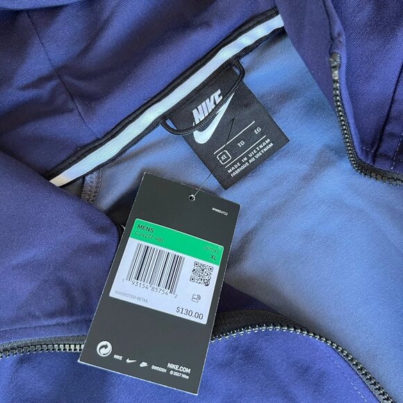 NWT Nike NSW Tech Ponte Windrunner Hoodie Men’s XL Navy Blue Full Zip CJ4277-492 - Picture 5 of 6